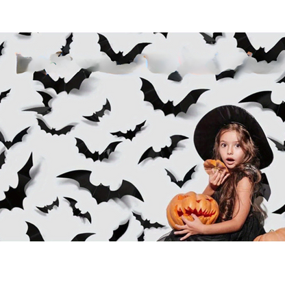 Väggdekaler 3D Halloween Fladdermus Dekoration Set