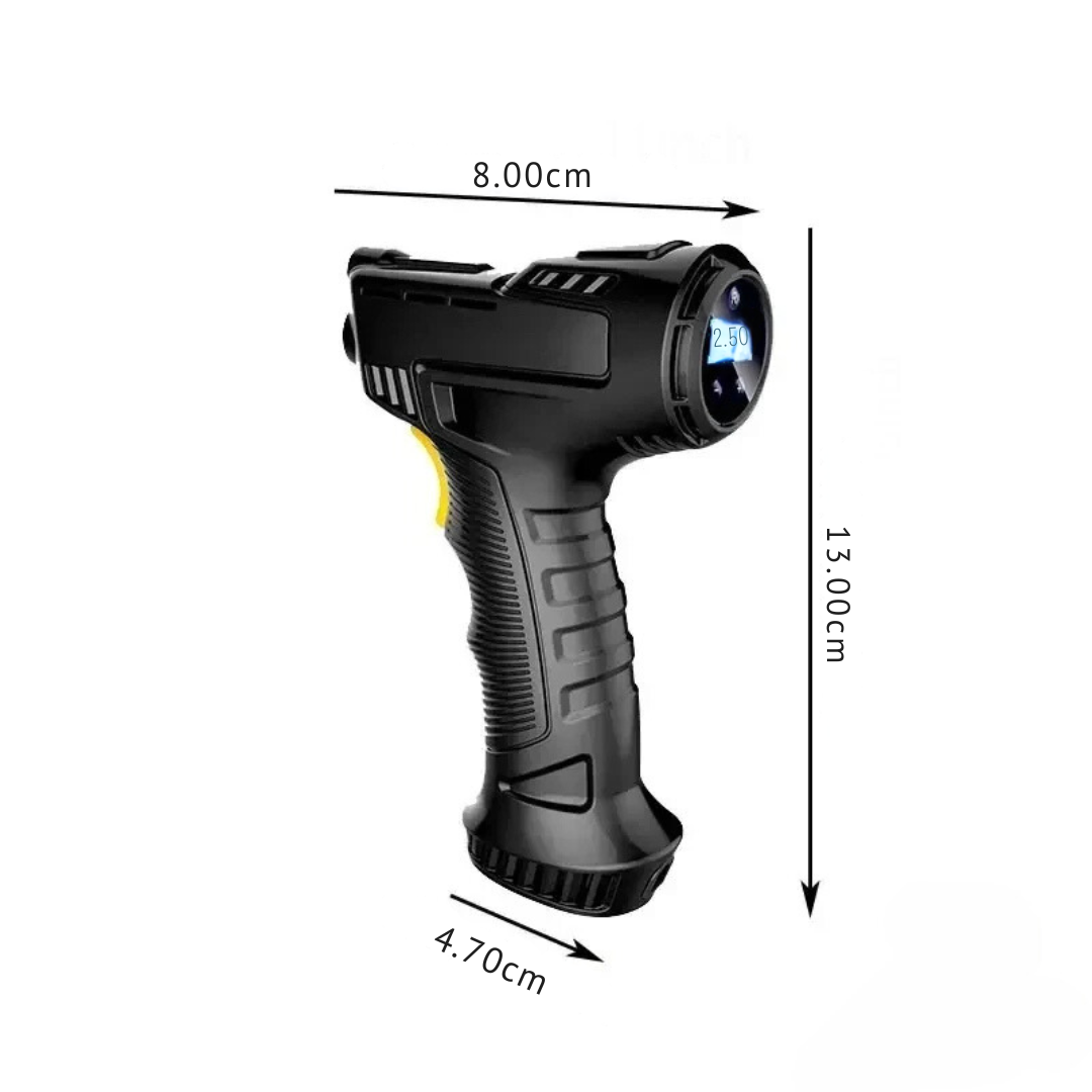 Däckpump med digital display och LED-lampa