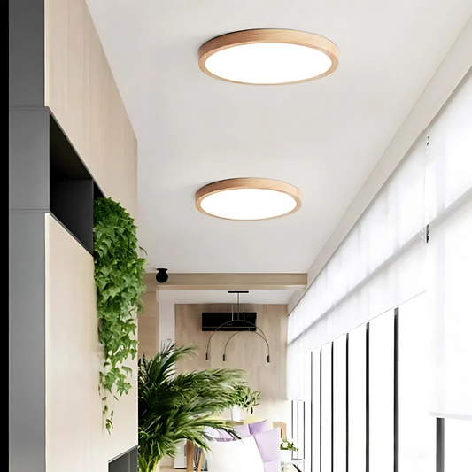 Trä LED Taklampa för Moderna Sovrum