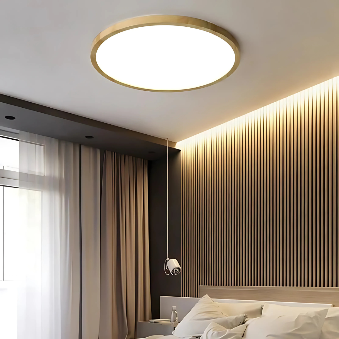 Trä LED Taklampa för Moderna Sovrum