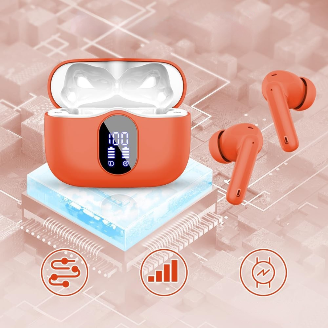 Trådlösa Bluetooth hörlurar med brusreducering öronsnäckor