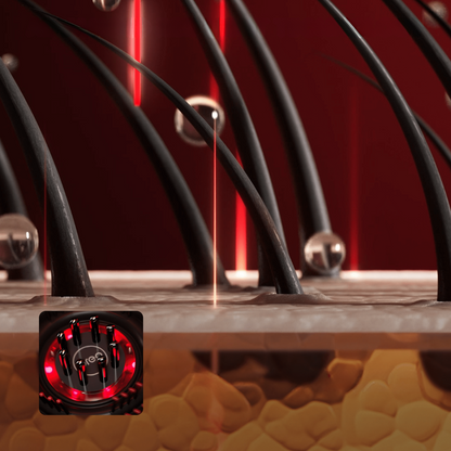 Huvdmassageborste med röd ljusbehandling