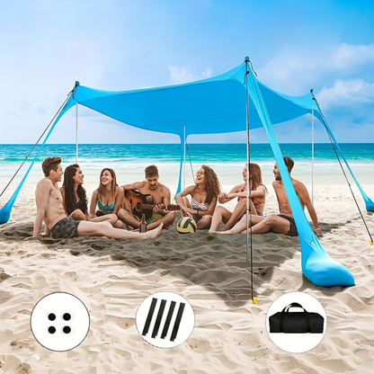Strand Solskydd Tält med Stänger