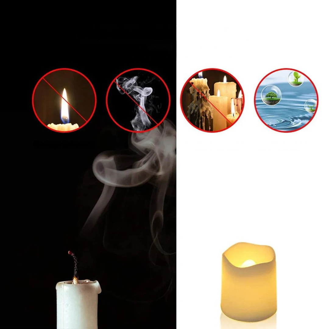 LED-ljus Varm Vit Lågflammande Plastset