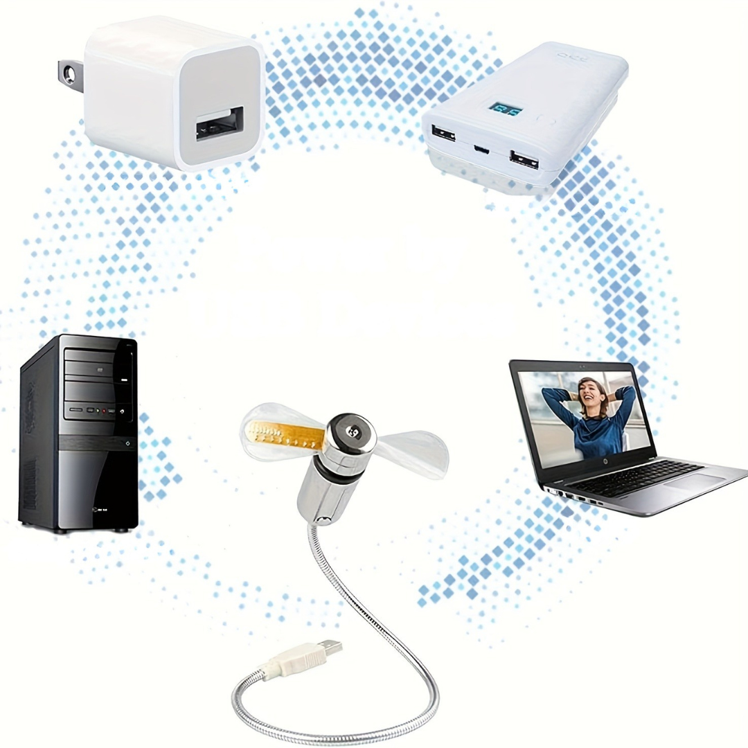 USB Skrivbordsfläkt med LED Klockdisplay