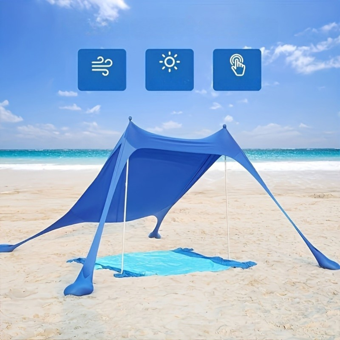 Strand Solskydd Tält med Stänger