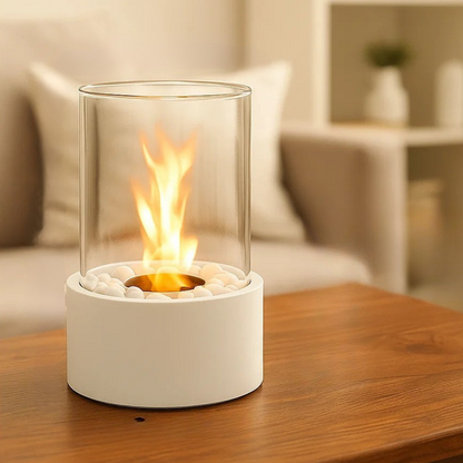 Portabel Bordskamin i Metall för Inomhusbruk