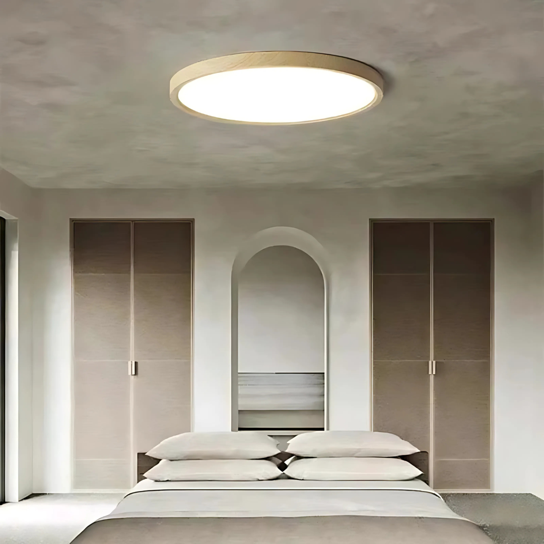 Trä LED Taklampa för Moderna Sovrum