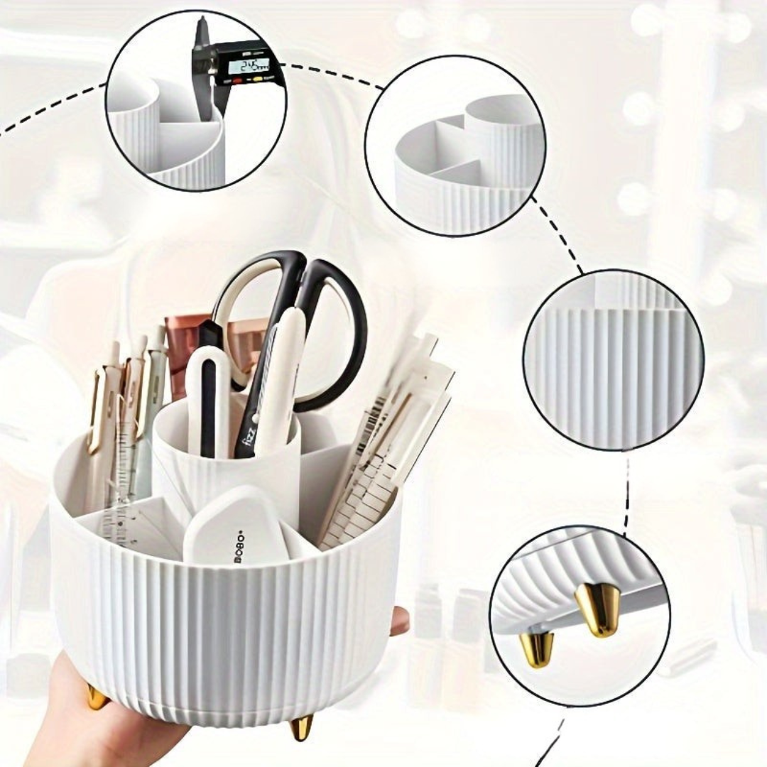 Makeup Organizer Svart Rotera Plast Förvaring