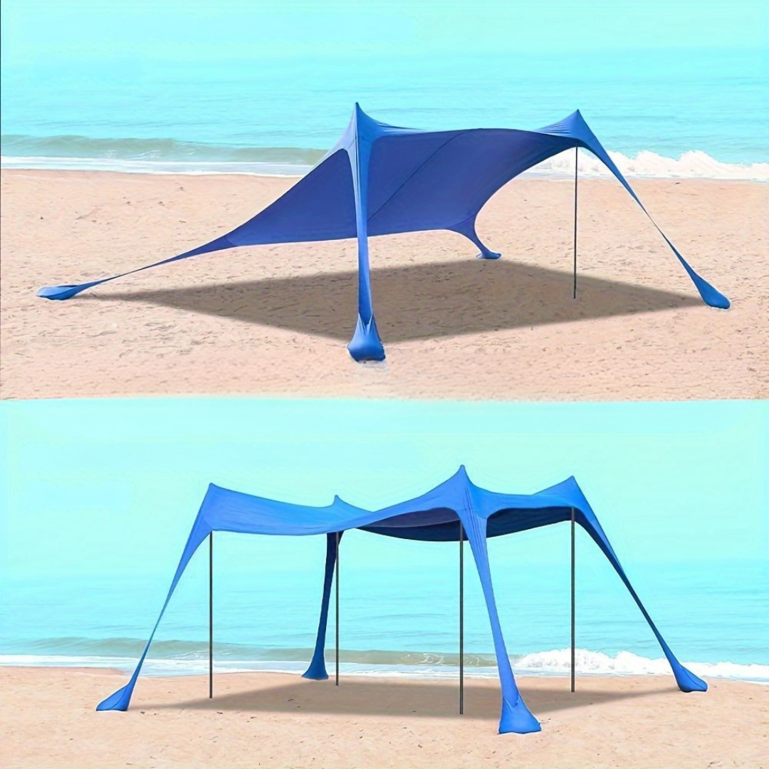 Strand Solskydd Tält med Stänger