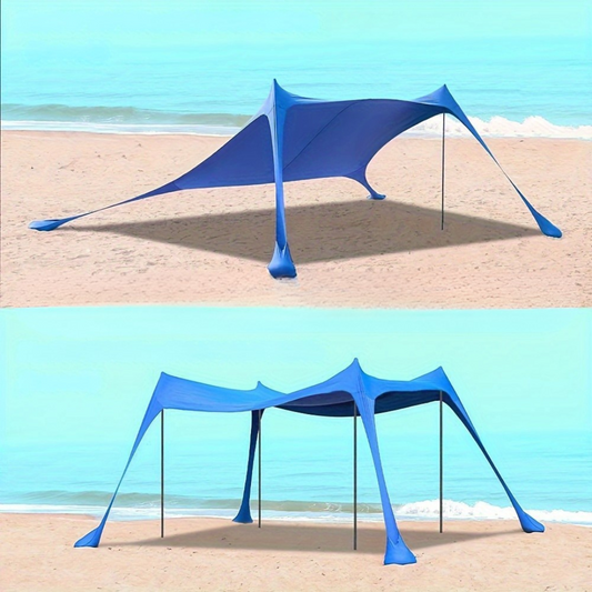 Strand Solskydd Tält med Stänger