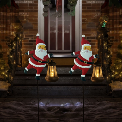 Utomhus solarlampor med Santa lykta