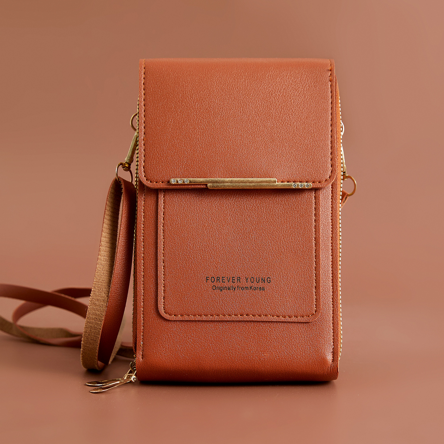 Crossbody-väska med RFID-skydd och dragkedjefickor