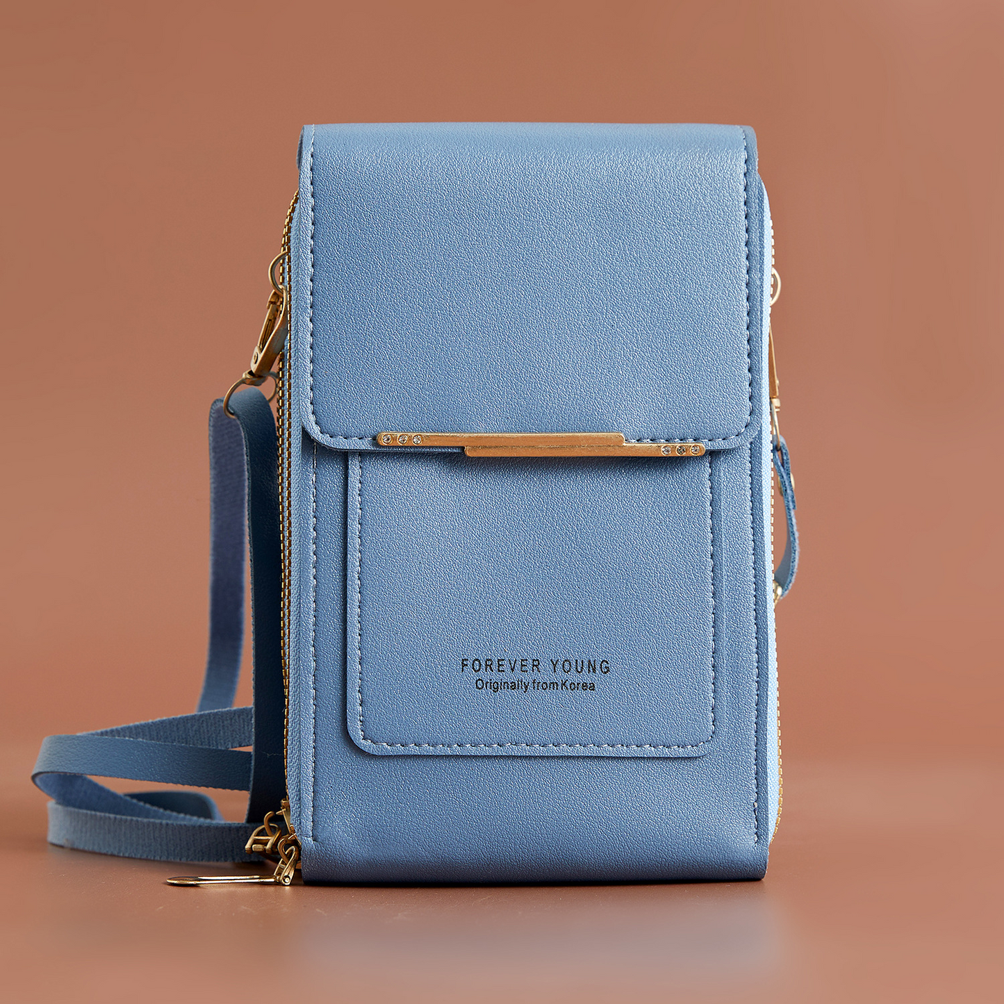 Crossbody-väska med RFID-skydd och dragkedjefickor