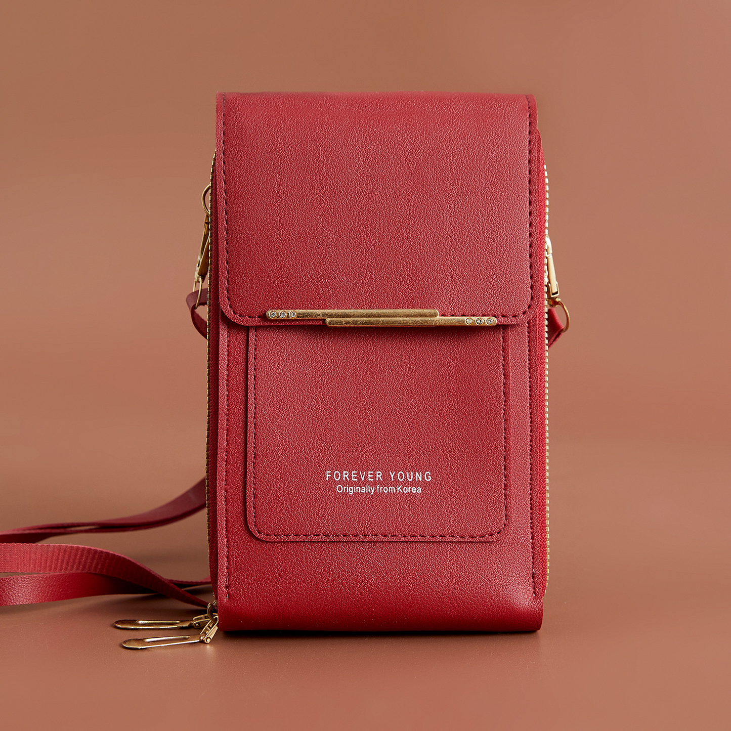 Crossbody-väska med RFID-skydd och dragkedjefickor