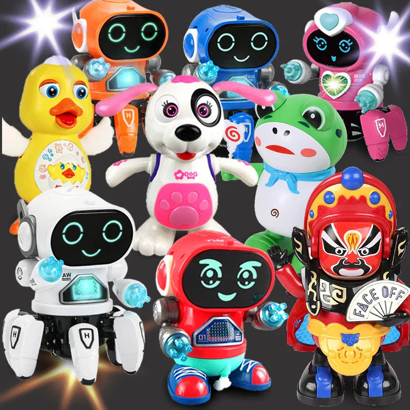 Dansande robotleksak med ljus och musik