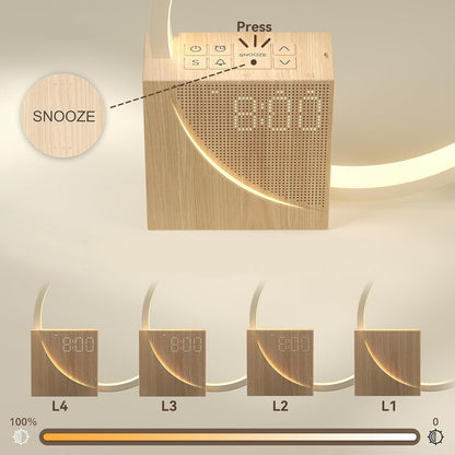 DayZen WakeLight | Soluppgångsveckarklocka med LED-ljussimulator &amp; naturljud