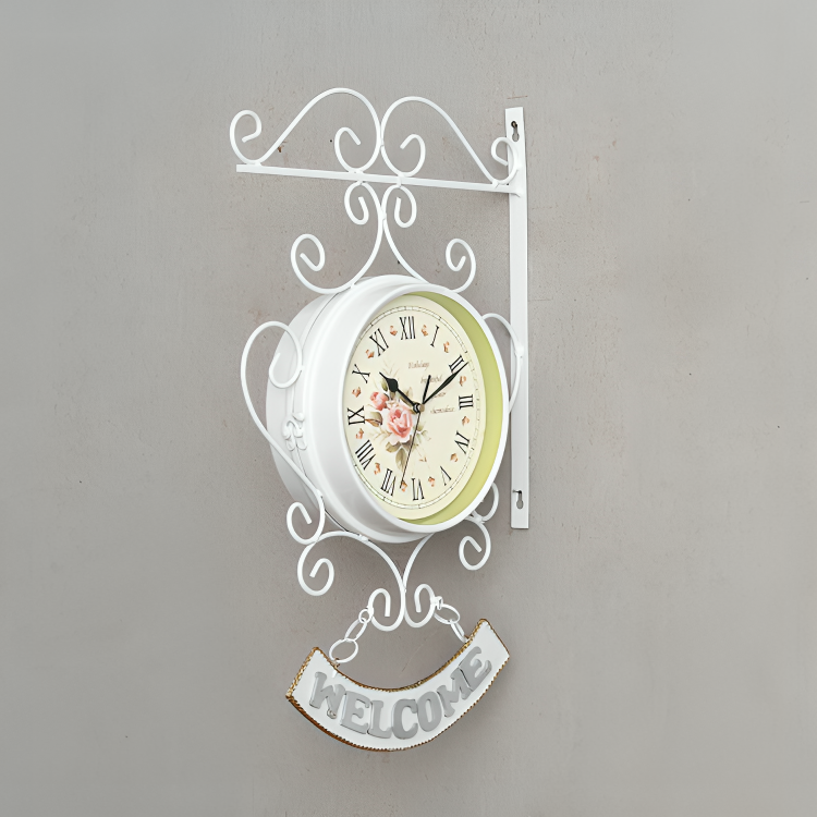 Elegant Dubbel Sided Garden Wall Clock