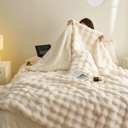 Täck Mjuk Fleece Varm Vändbar Filt