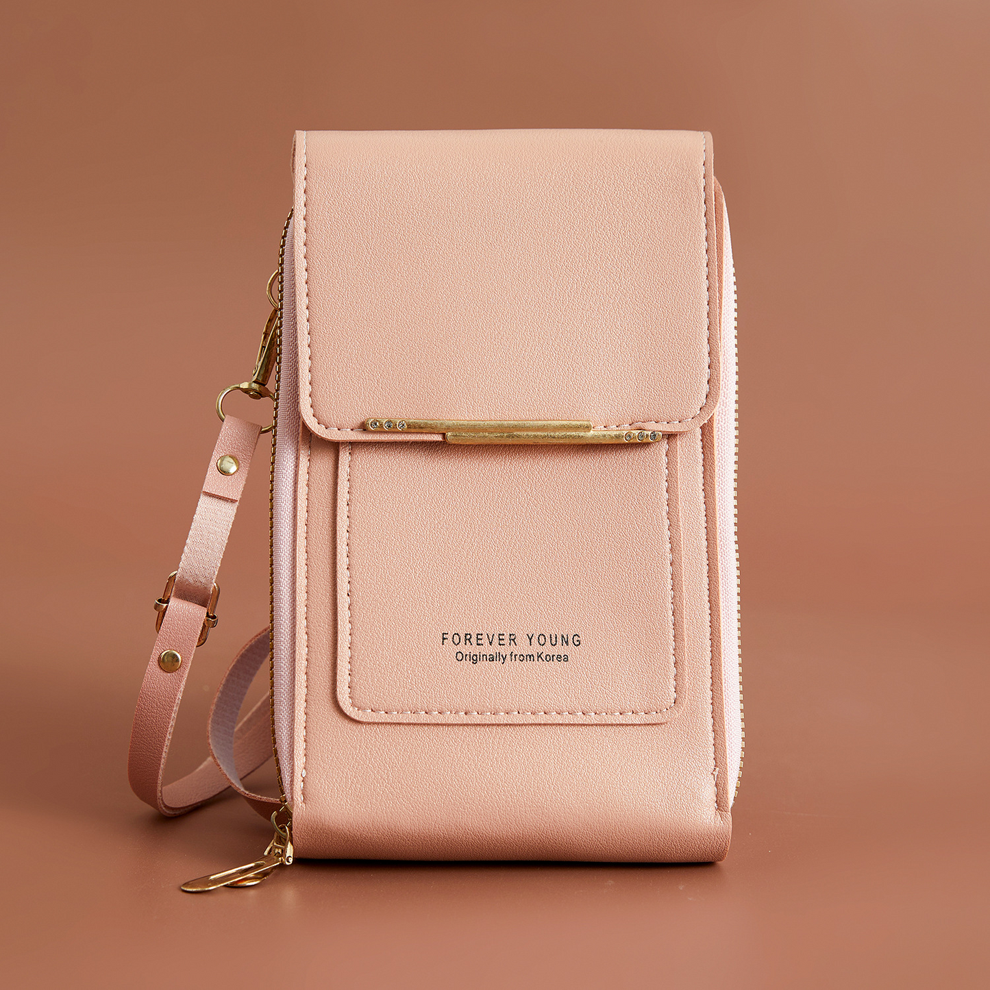 Crossbody-väska med RFID-skydd och dragkedjefickor