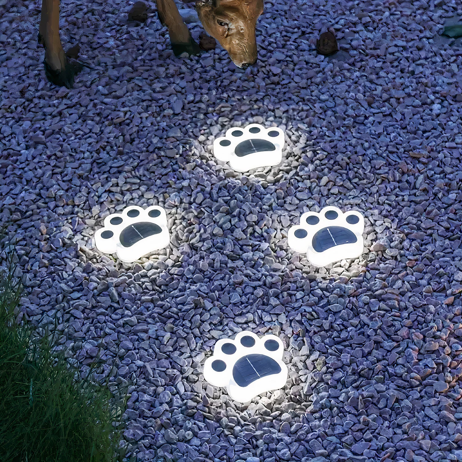 Solvi Paw | Solcellsdrivna LED-trädgårdslampor i tassform med jordspett