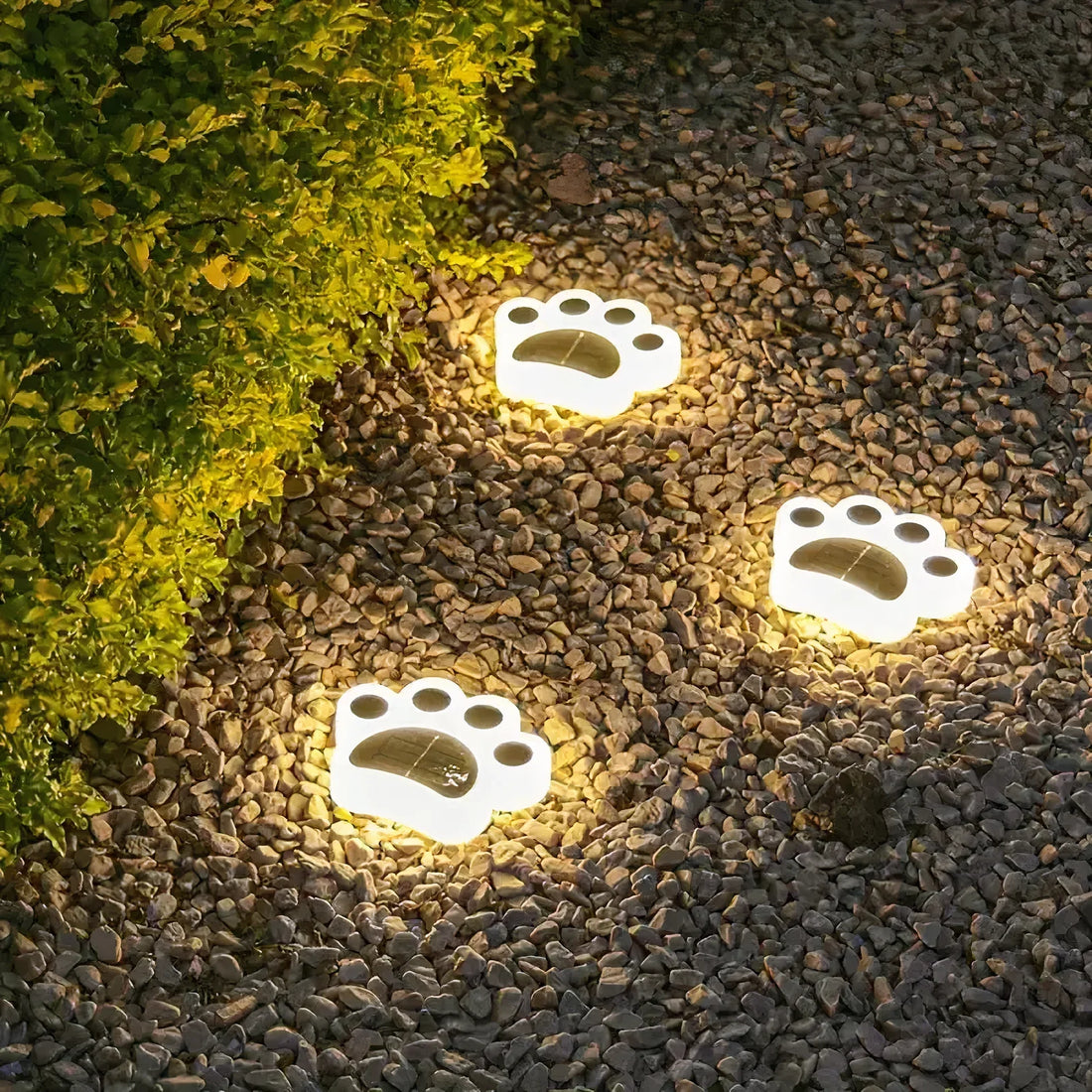 Solvi Paw | Solcellsdrivna LED-trädgårdslampor i tassform med jordspett