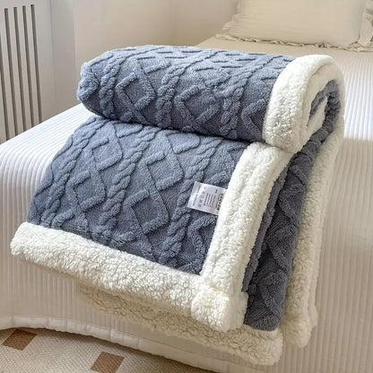 Lyxig Snuggle Blanket – Vändbar Sherpa Fleece Komfort