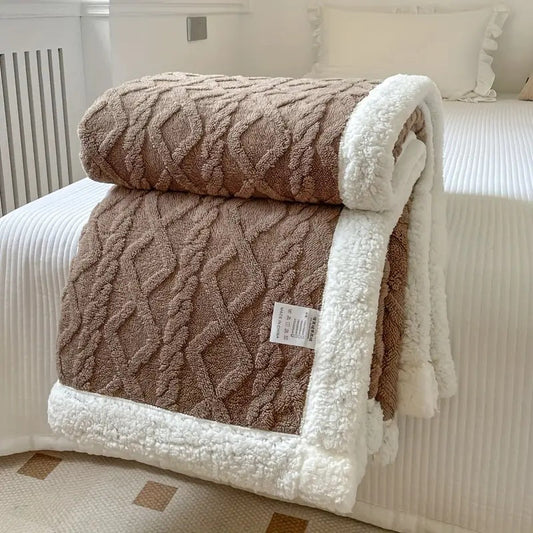Lyxig Snuggle Blanket – Vändbar Sherpa Fleece Komfort
