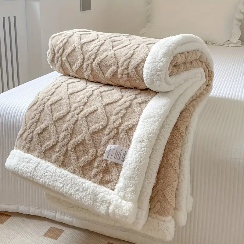Lyxig Snuggle Blanket – Vändbar Sherpa Fleece Komfort