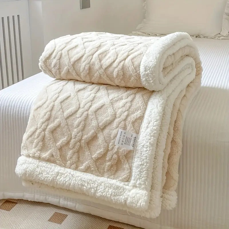 Lyxig Snuggle Blanket – Vändbar Sherpa Fleece Komfort