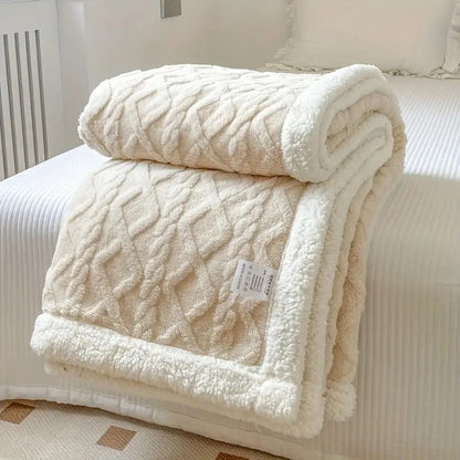 Lyxig Snuggle Blanket – Vändbar Sherpa Fleece Komfort