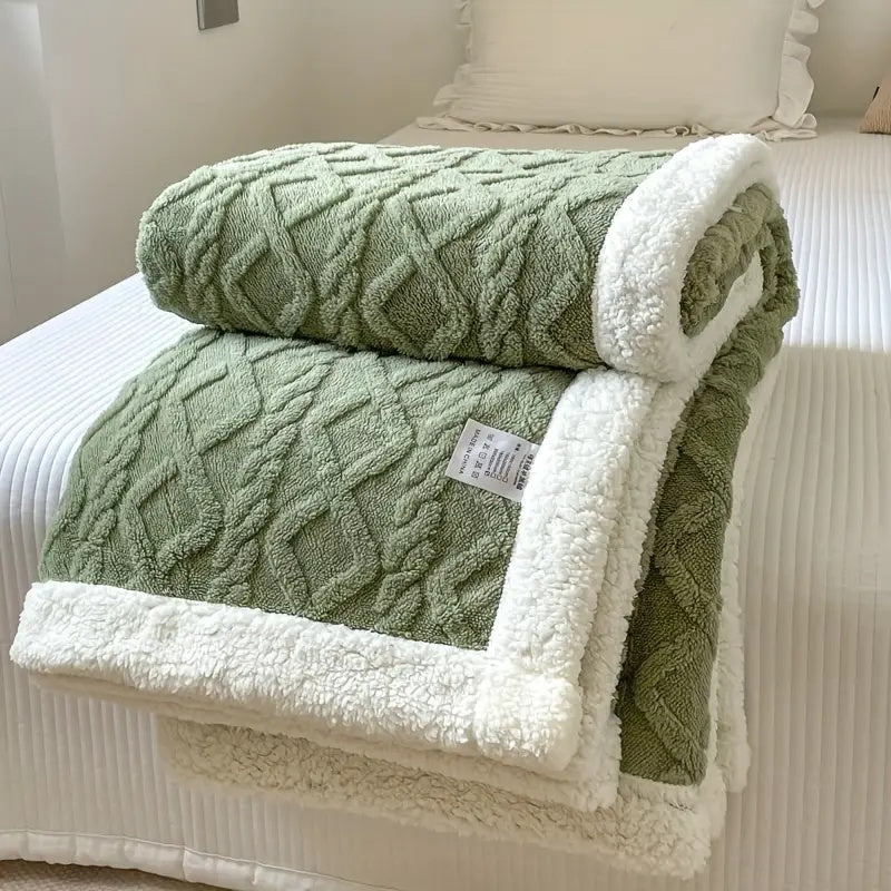 Lyxig Snuggle Blanket – Vändbar Sherpa Fleece Komfort