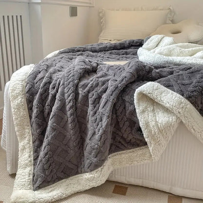 Fleece Pläd Sherpa Vändbar Sängöverkast