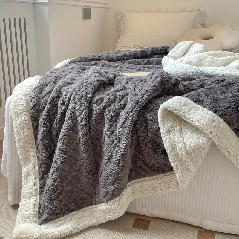Lyxig Snuggle Blanket – Vändbar Sherpa Fleece Komfort