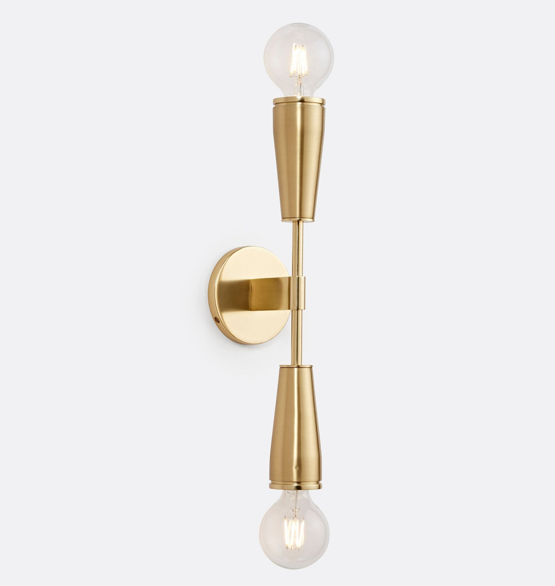 Tvåarmad glasvägglampa – Elegant retro-design med metall &amp; E27-fatning