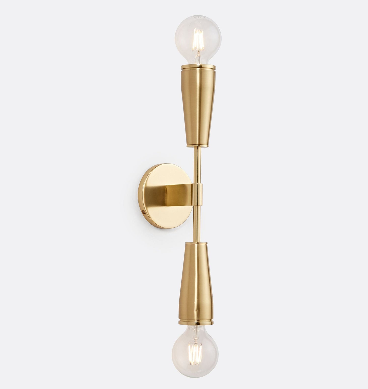Tvåarmad glasvägglampa – Elegant retro-design med metall &amp; E27-fatning