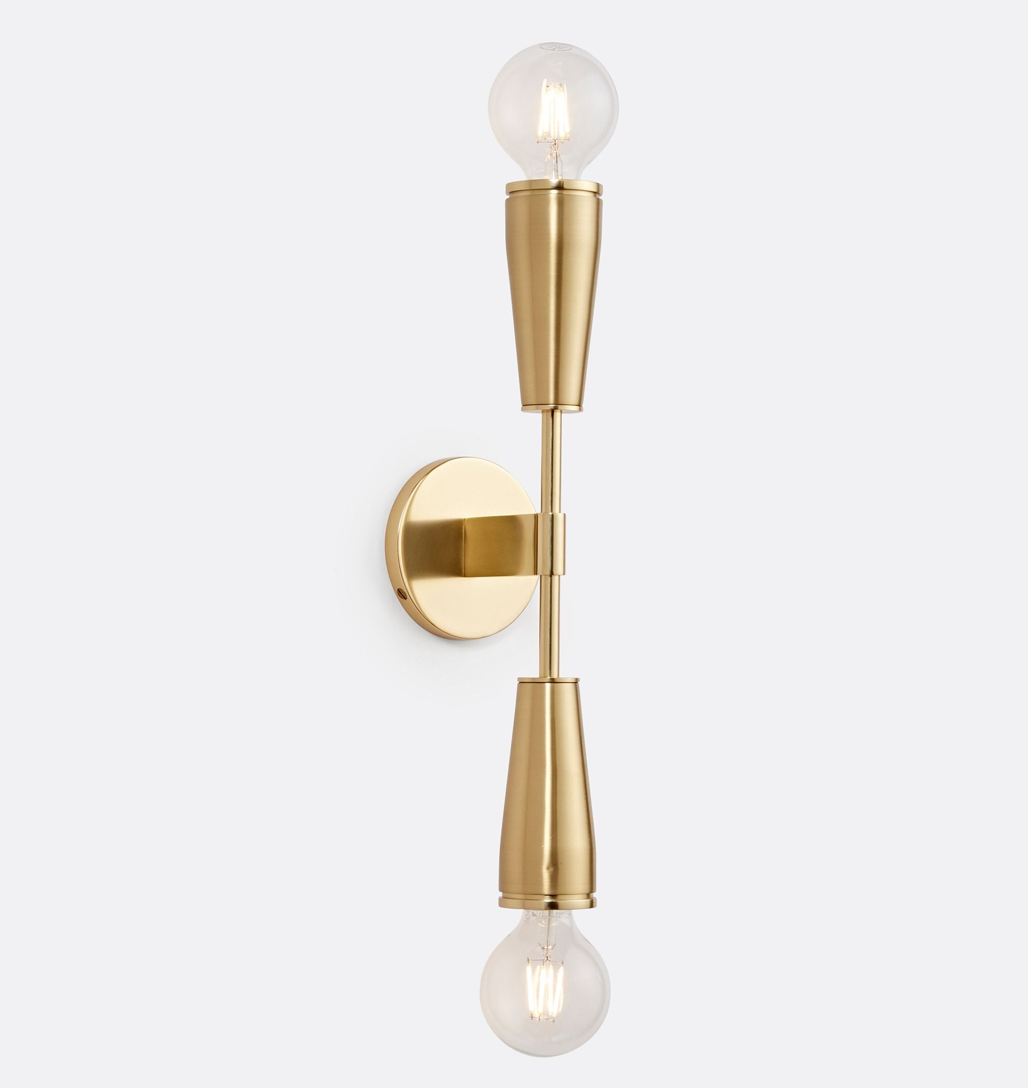 Tvåarmad glasvägglampa – Elegant retro-design med metall &amp; E27-fatning