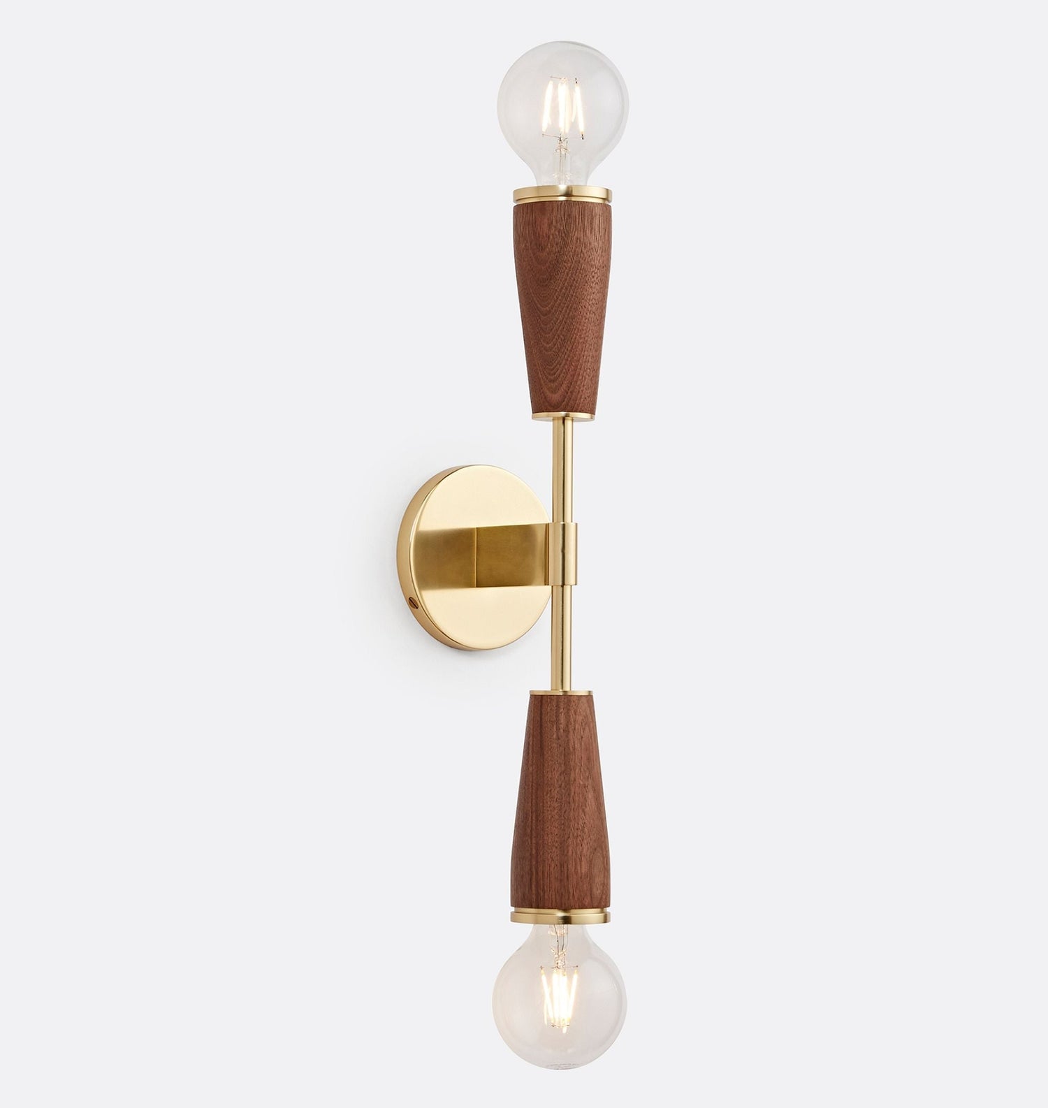 Tvåarmad glasvägglampa – Elegant retro-design med metall &amp; E27-fatning