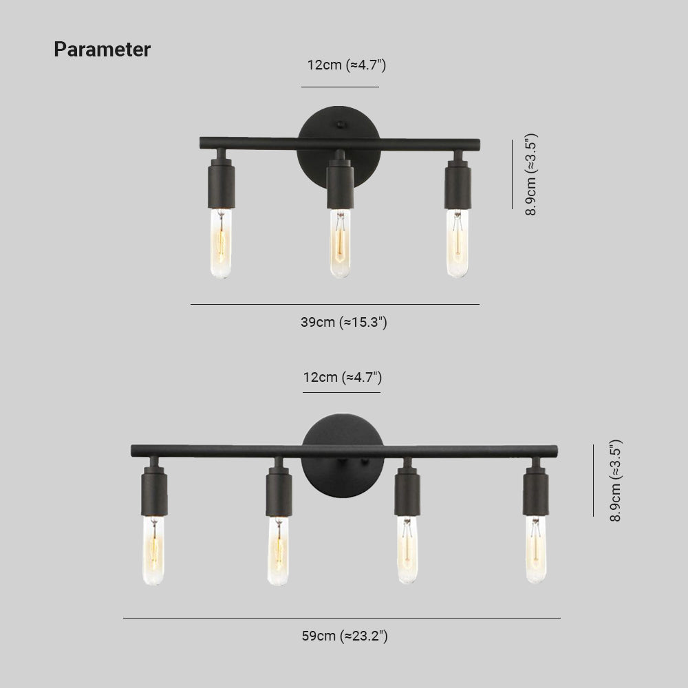 Modern LED Vägglampa Svart för Badrum