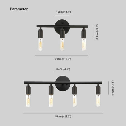 Modern LED Vägglampa Svart för Badrum