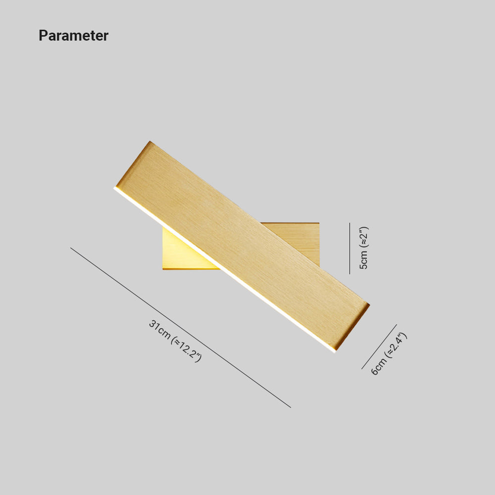 Aqsa Minimalistisk LED Vägglampa - Svart/Guld/Brun, Sovrum, Metall