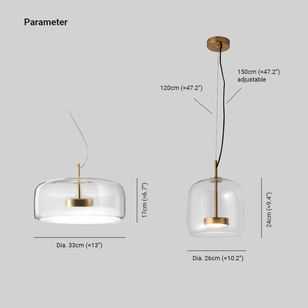 Amber Glass Pendant Light | Vintage Style | Warm LED Glow | Justerbar Höjd