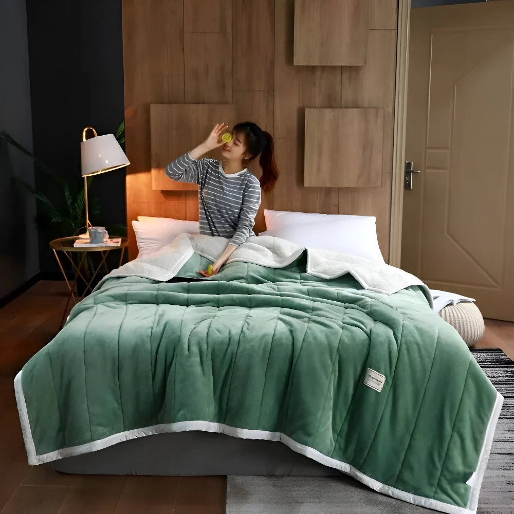 Sherpa fleece påslakan tyngd filt