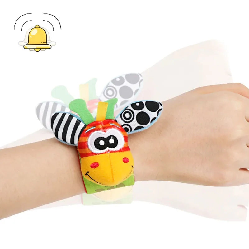 Sensoriska babyplyschstrumpor och handledsband