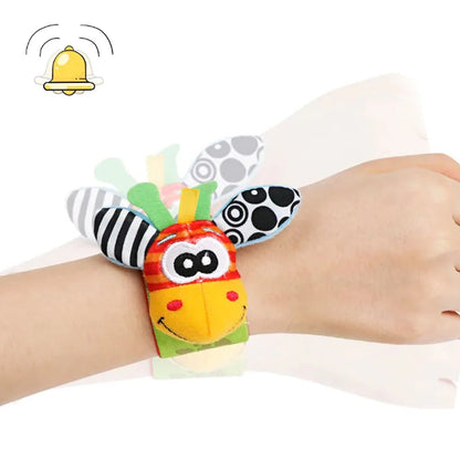 Sensoriska babyplyschstrumpor och handledsband