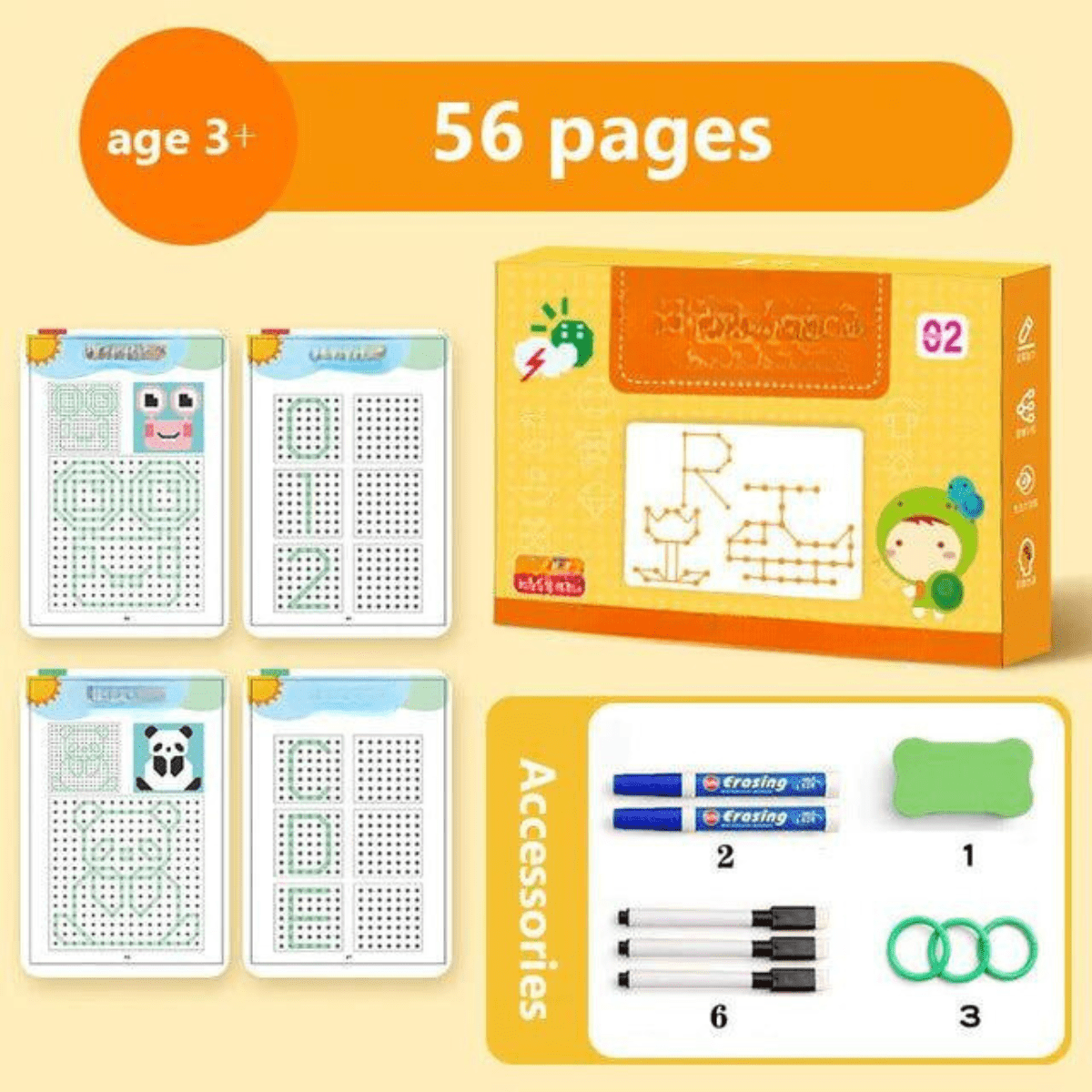 InkyPlay Learning Pad - Återanvändbar skrivblock för kreativt lärande utan skärmtid