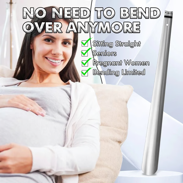 RoyaleGlow Extra Lång Metall Skohorn – 16.5" Handtag