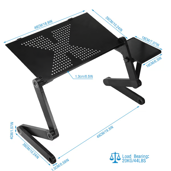 Luxora Justerbart Laptopstativ För Skrivbord Med Musmatta