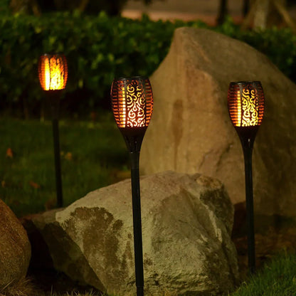 Utomhus Solträdgårdslampa Flammeffekt