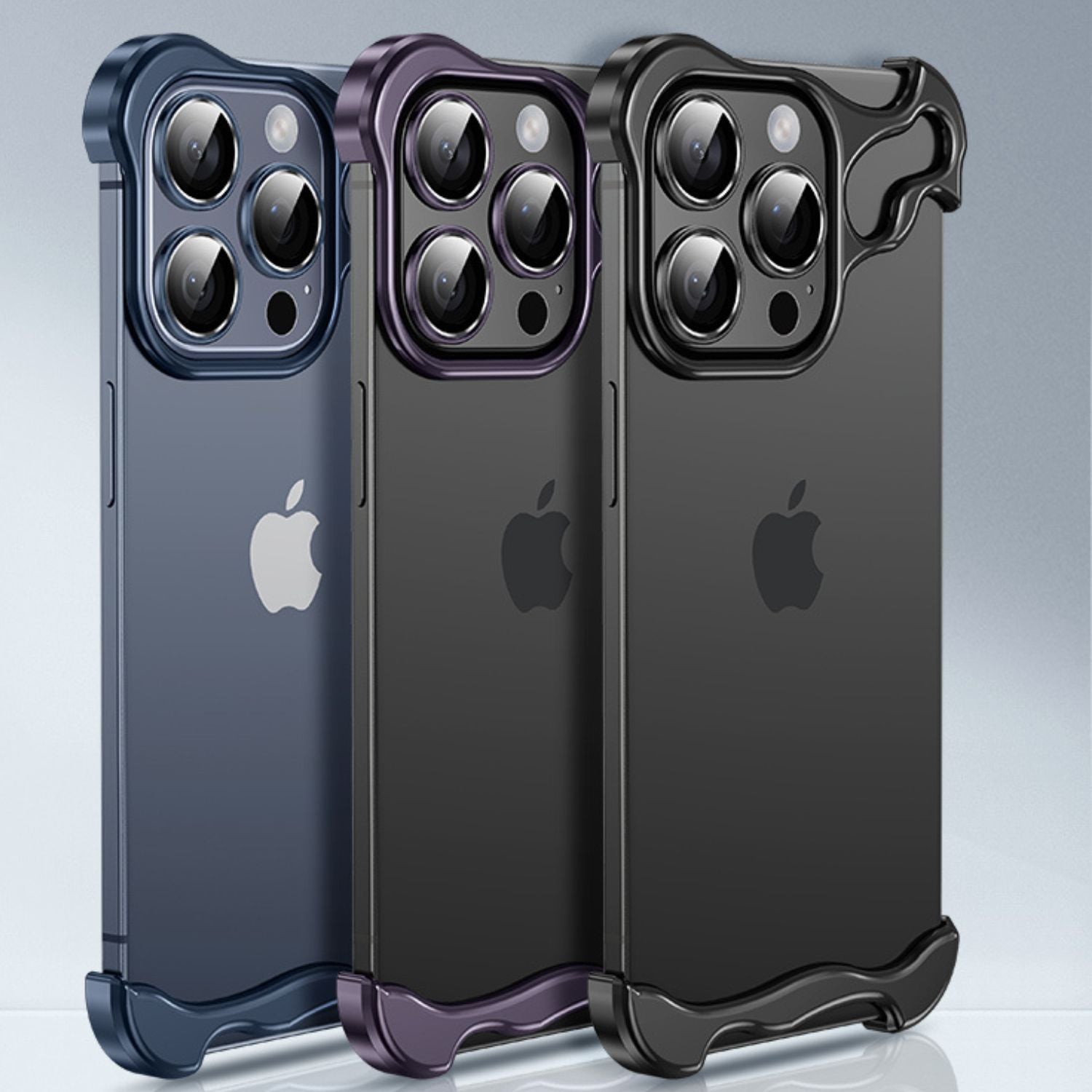 iPhone Fodral Klar Minimalistisk Metallkant Design